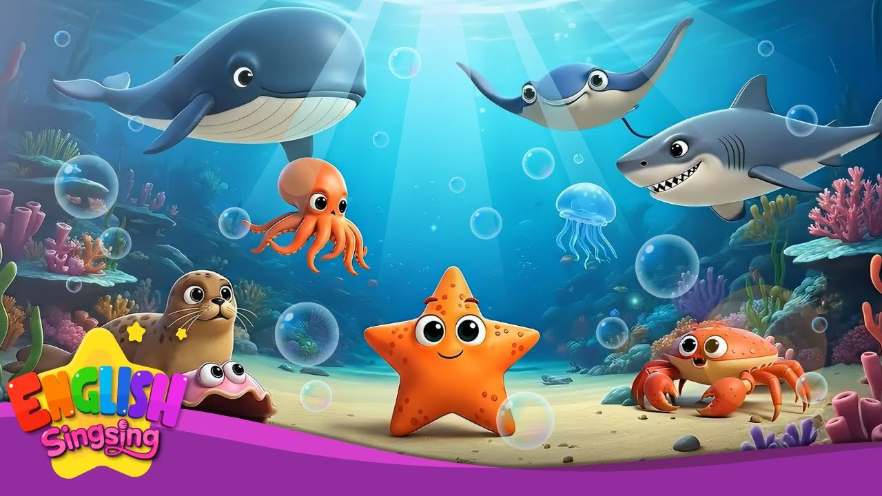 Swim with the sea animals - [New] - Educational Children Song - AI Animation for Kids
