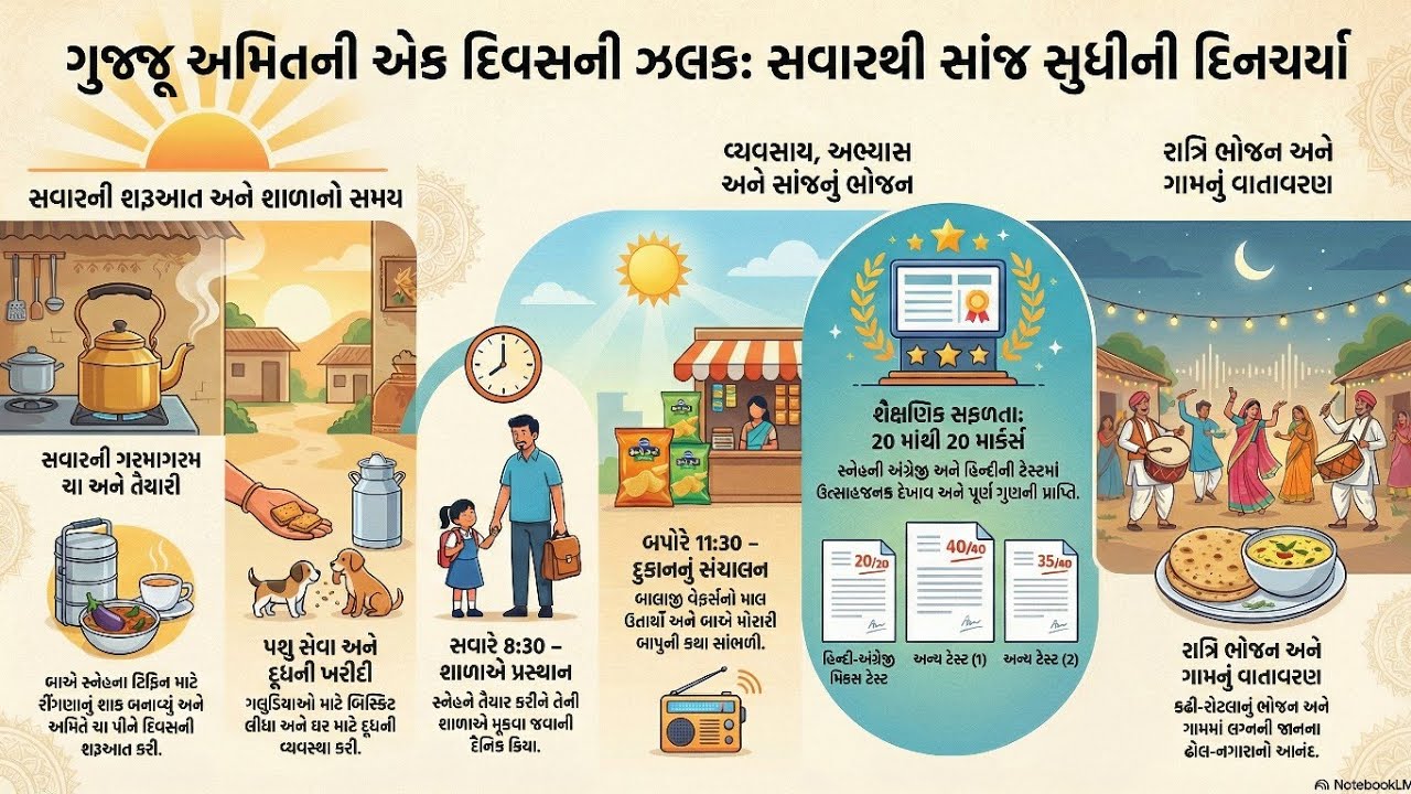 ગુજ્જુ અમિતની એક દિવસની ઝલક: સવાર થી સાંજ સુધીની દિનચર્યા 