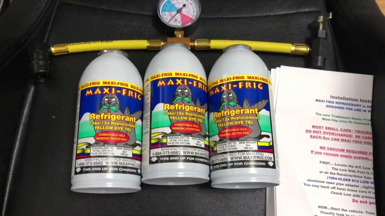 R12 COMPATIBLE A/C REFRIGERANT Recharge  Featuring my Cutlass Supreme ( MAXI - FRIG )