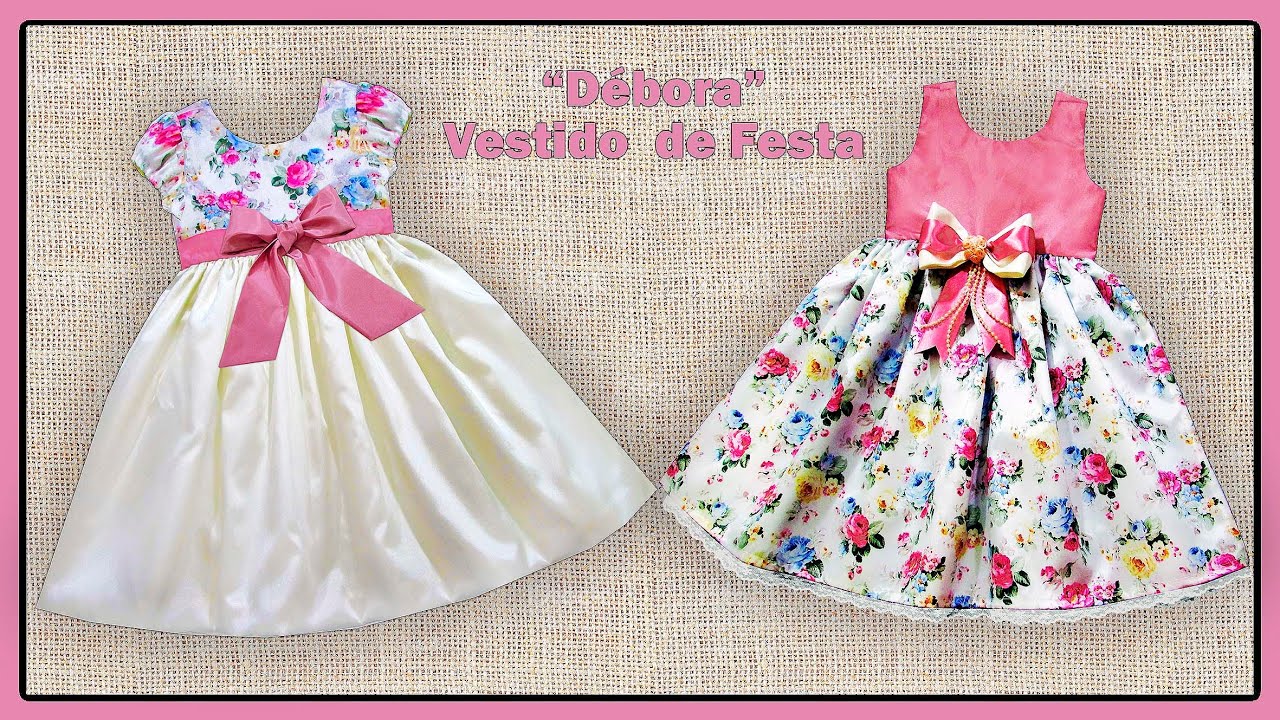 Débora  -  Vestido de Festa em Tafetá   1 a 10 anos   RenataLevy