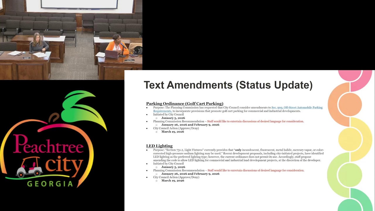 Watch: Peachtree City, Planning Commission Meeting, January 5th, 2026