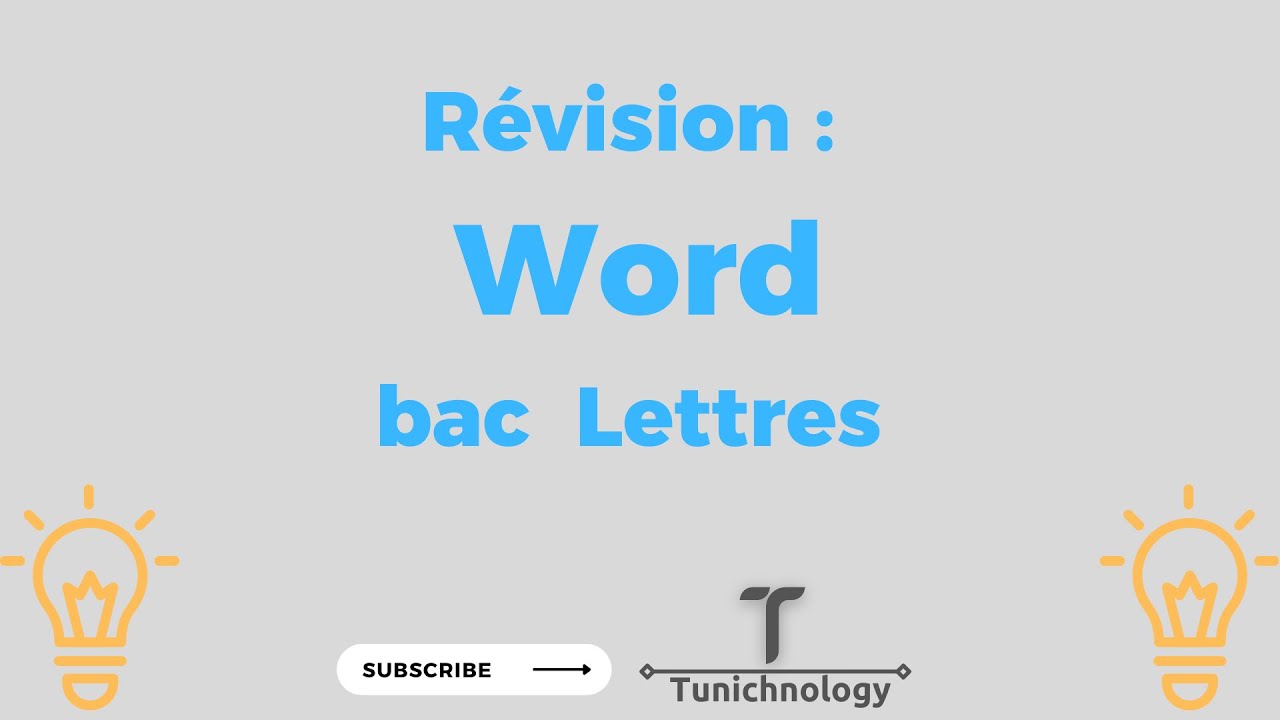 R&eacute;vision : Word BAC  Lettres