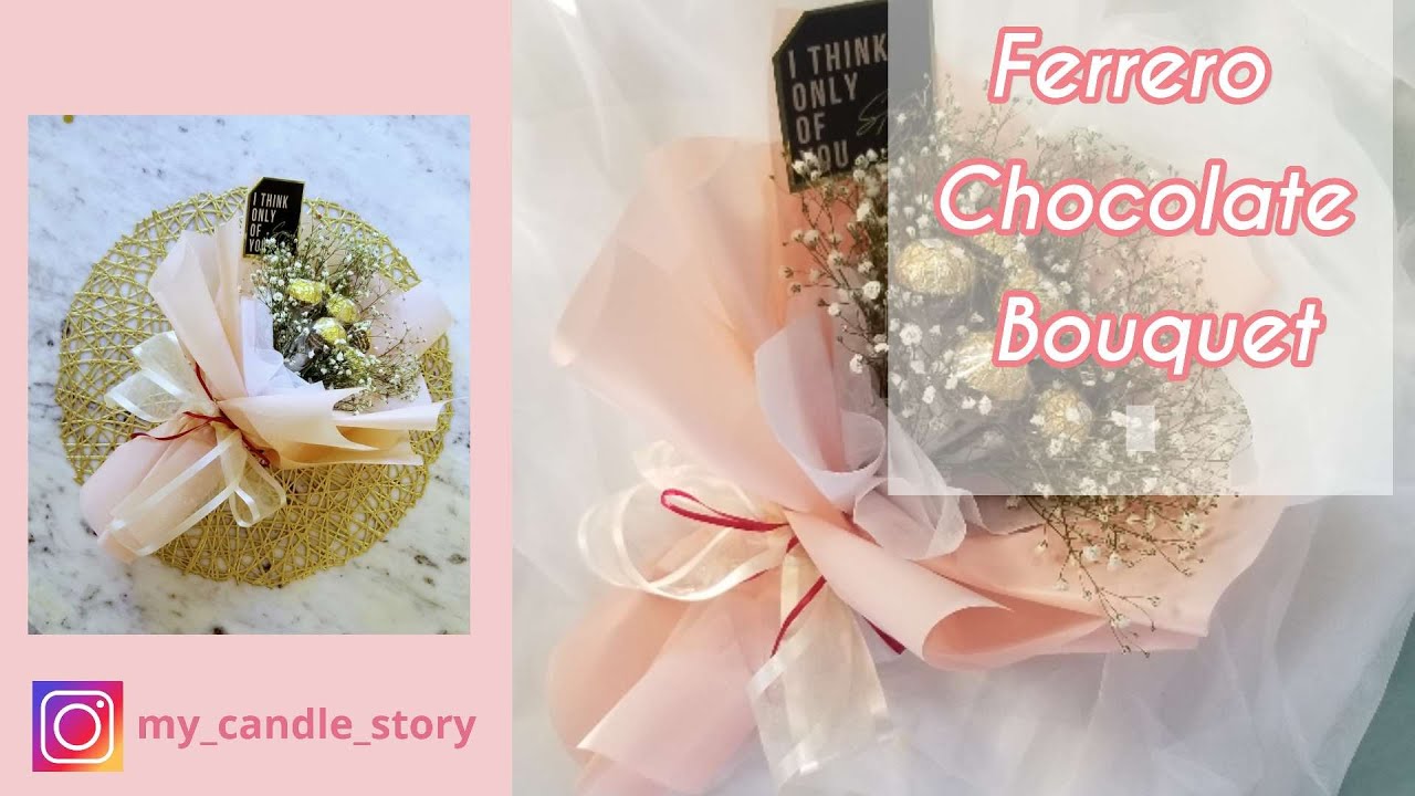 How to Make Ferrero Rocher Chocolate Bouquet / Valentine's Gift DIY / How to wrap flowers