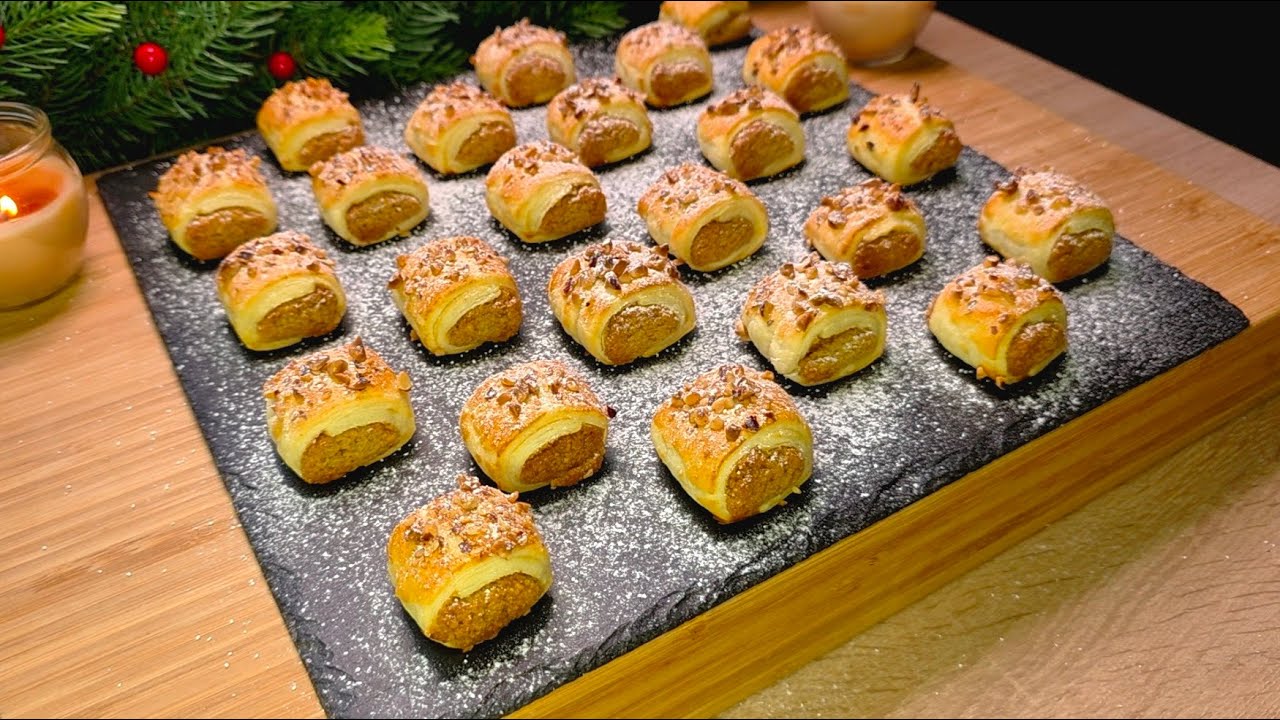 Walnuss-H&auml;ppchen aus Bl&auml;tterteig: knusprige Pl&auml;tzchen in 20 Min 🌰✨