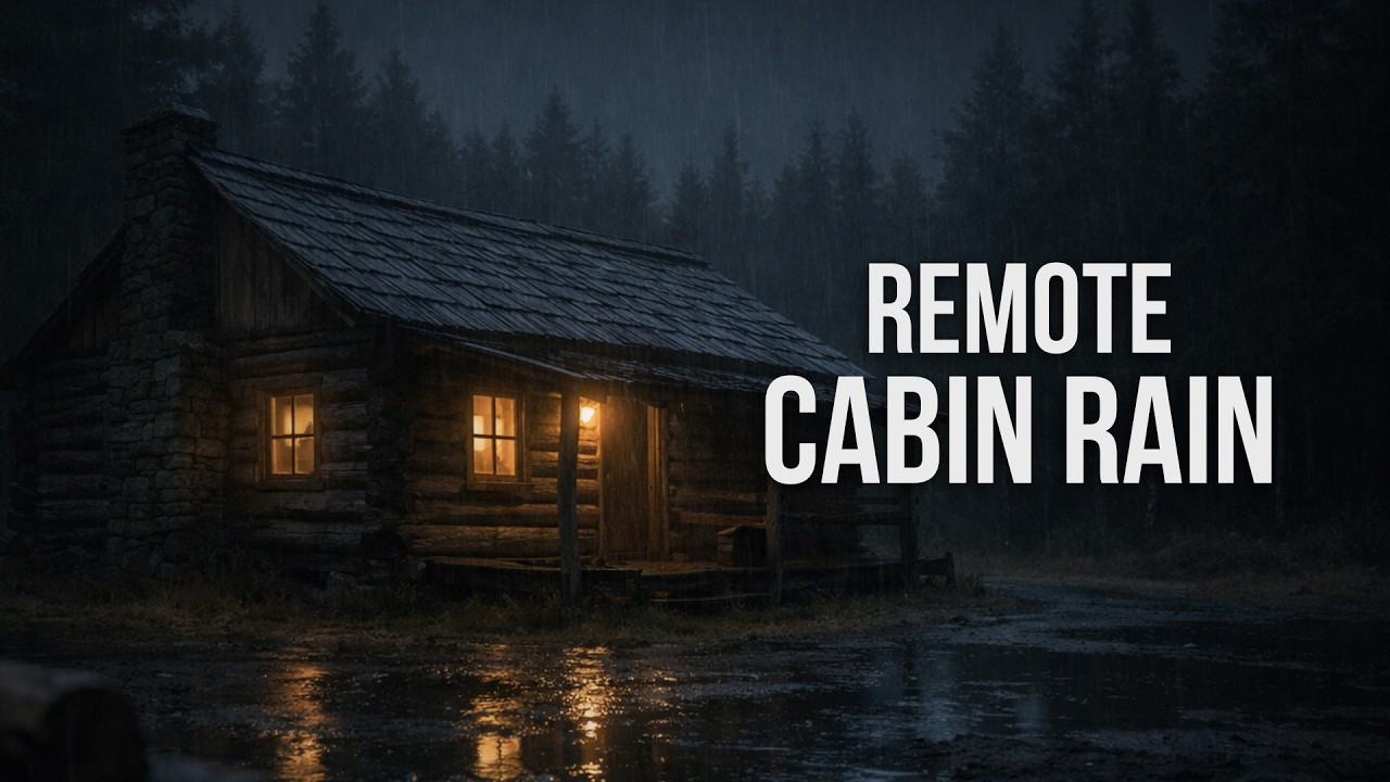 Remote Cabin Rain at Midnight | 1 Hour Deep Forest Ambience
