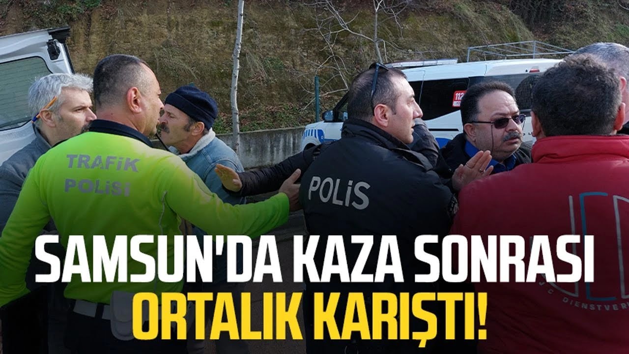 Samsun Canik'te kaza sonrası ortalık karıştı!