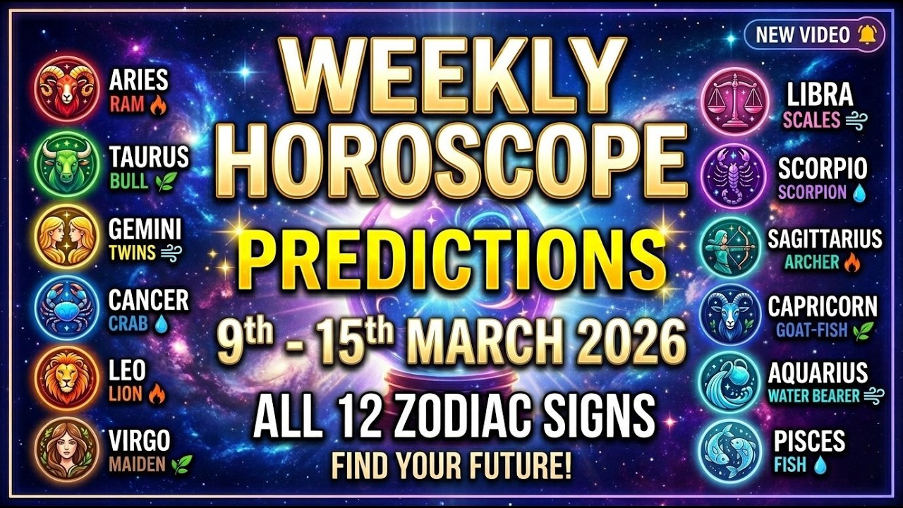9th - 15th March 2026 - साप्ताहिक राशिफल | Weekly Horoscope| 12 राशियाँ