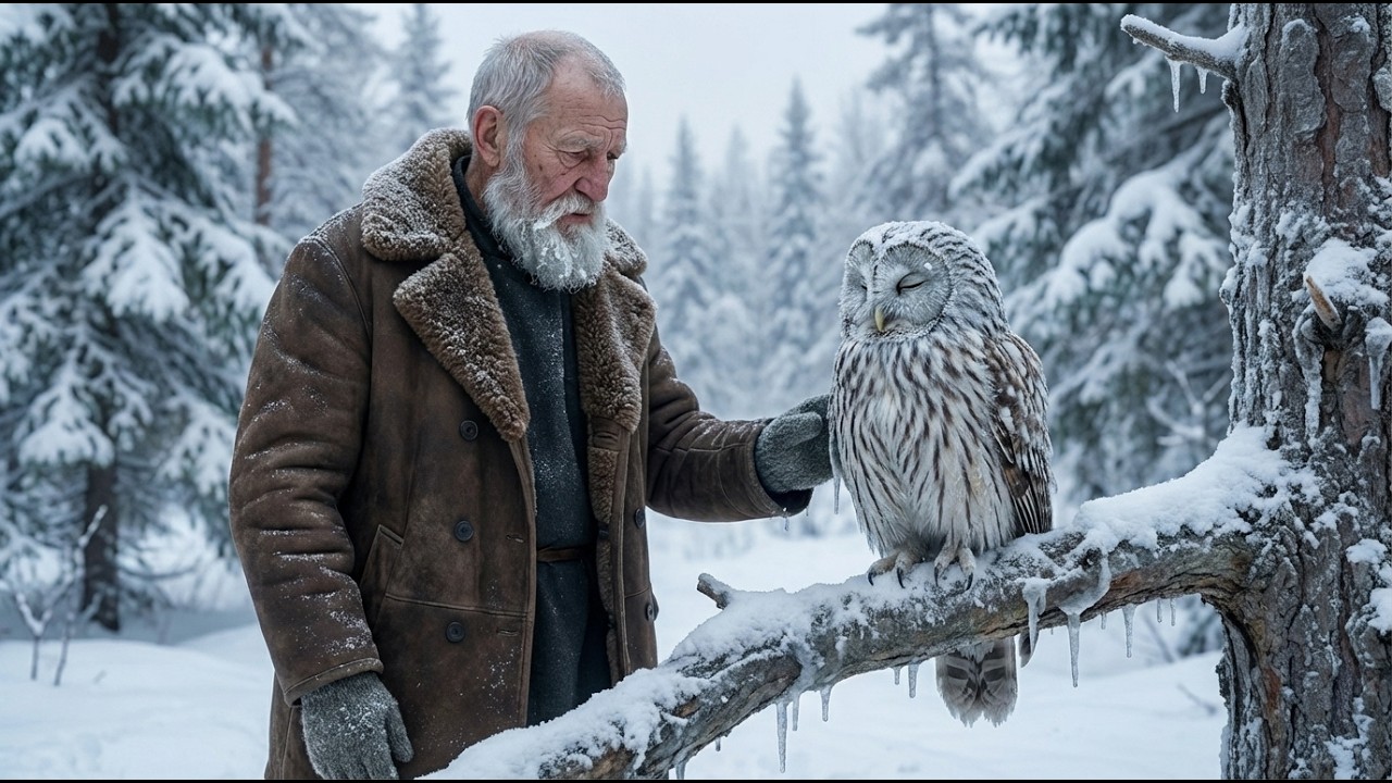 An 80-year-old widowed man saved an owl frozen on a tree branch — then something unexpected happened