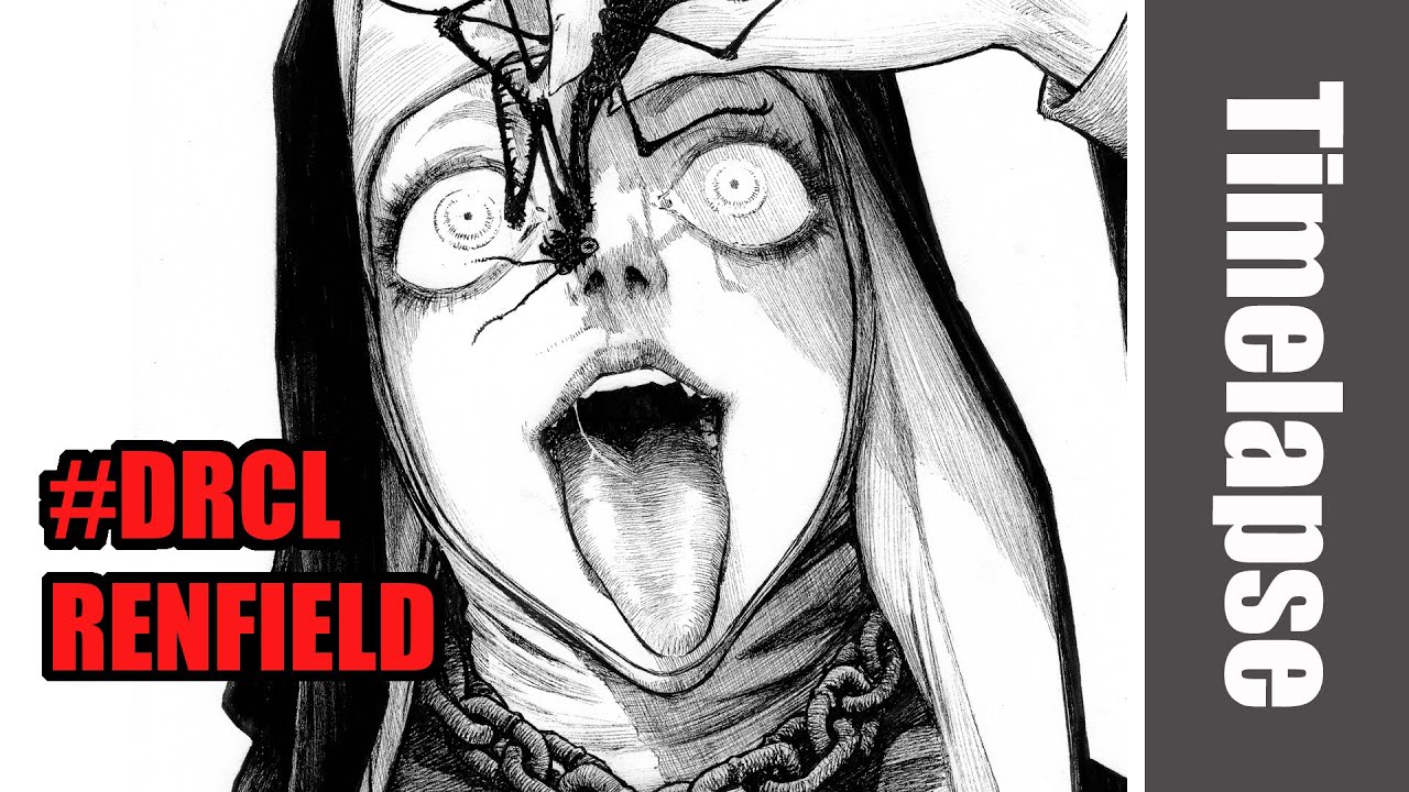 Drawing Renfield (from Shinichi Sakamoto ´s manga #DRCL Midnight Children) - Timelapse | Red Hawk