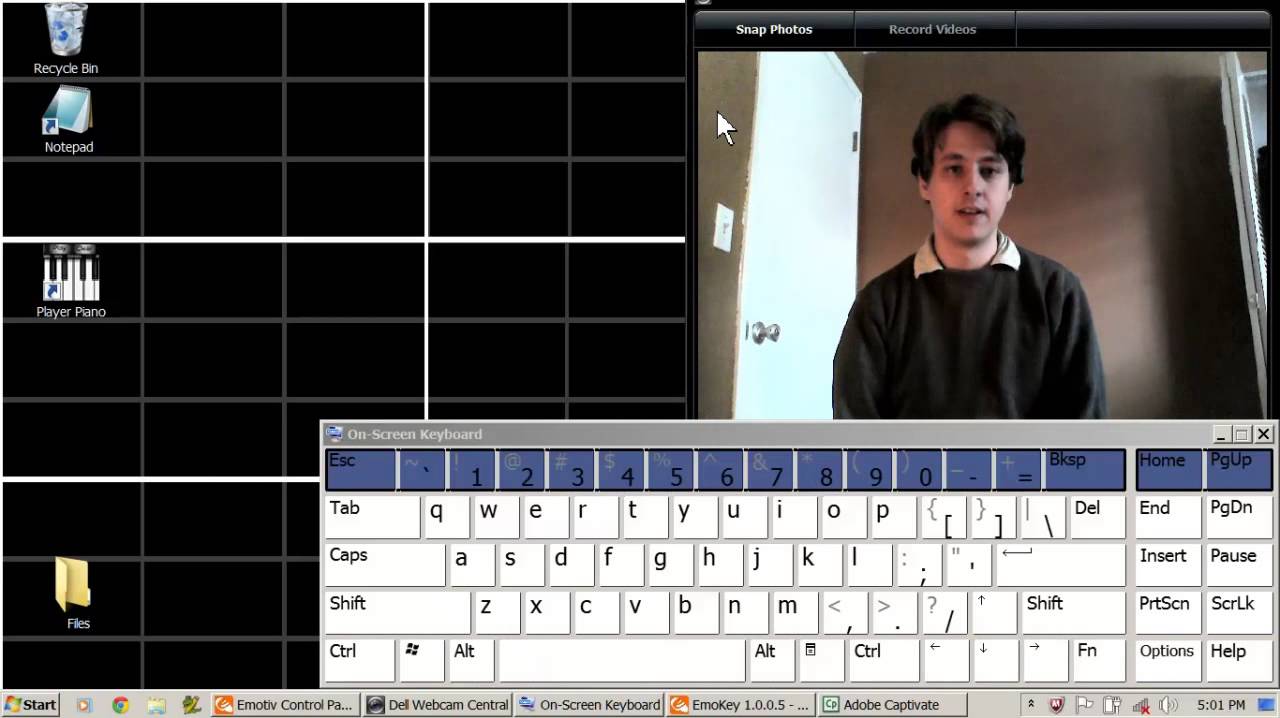 Mind-driven user interface (Emotiv EEG)
