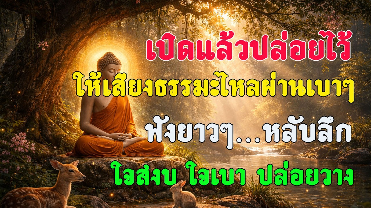 เปิดแล้วปล่อยไว้ ให้เสียงธรรมะไหลผ่านเบาๆ ฟังยาวๆ...หลับลึก ใจสงบ ใจเบา ปล่อยวาง