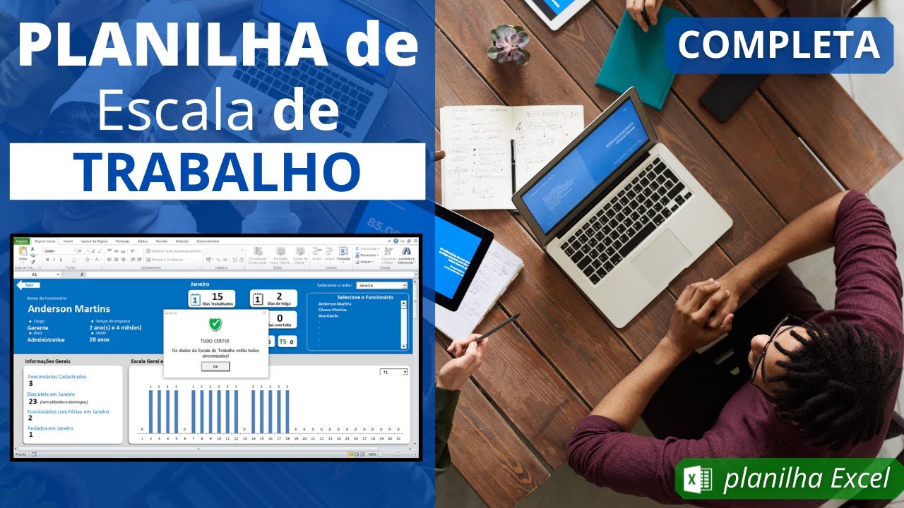 🟠[Completa] Planilha de ESCALA de trabalho Excel - Modelo de Escala de Trabalho