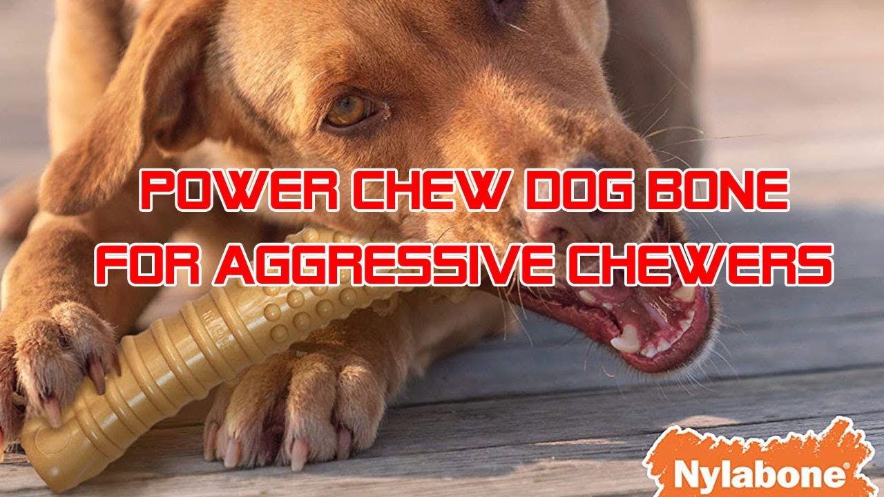 Power Chew Dog Bone for Aggressive Chewers Tough Chew Toy for Dogs, Peanut Butter