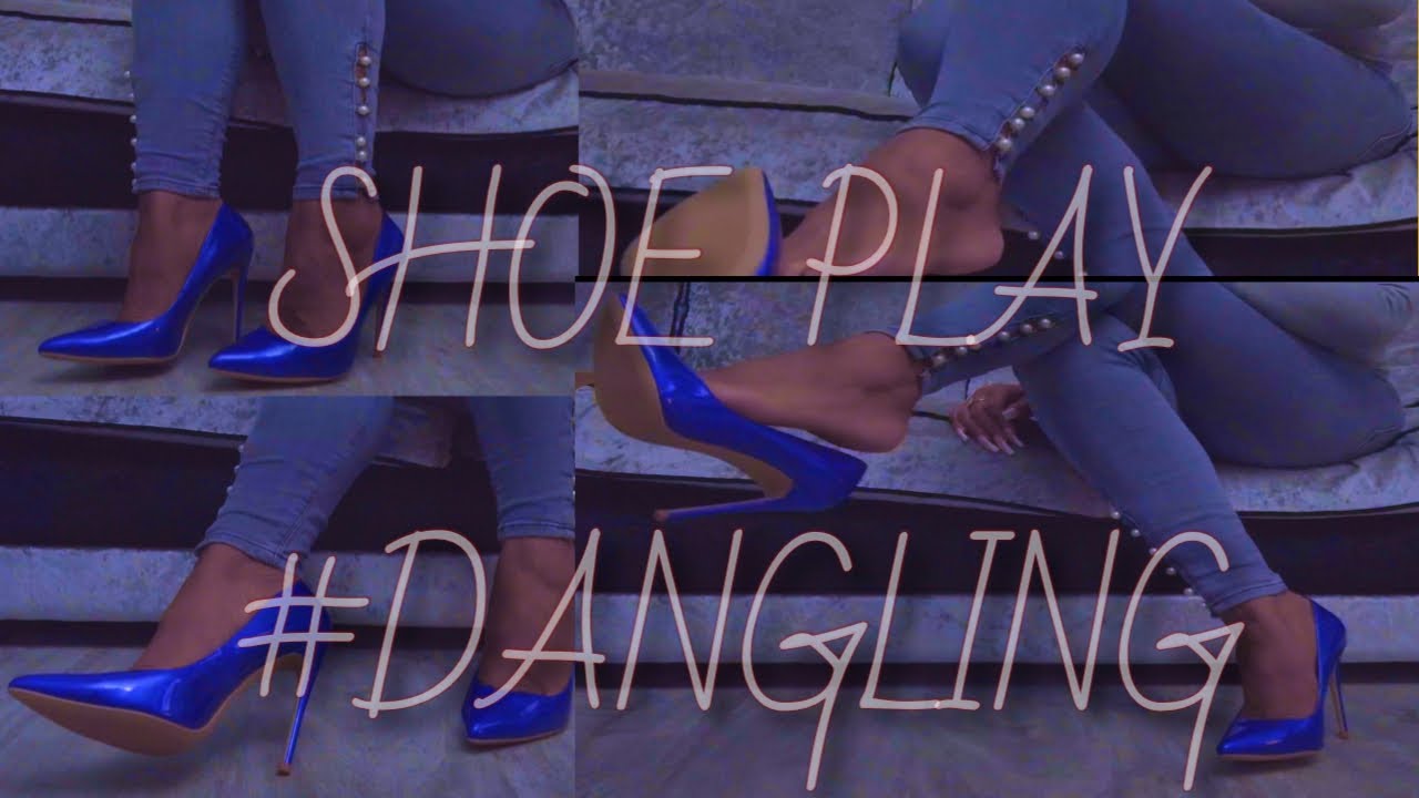 HIGH HEEL PLAY in my blue stiletto pumps-ENJOY #shoedangling #feet #highheels