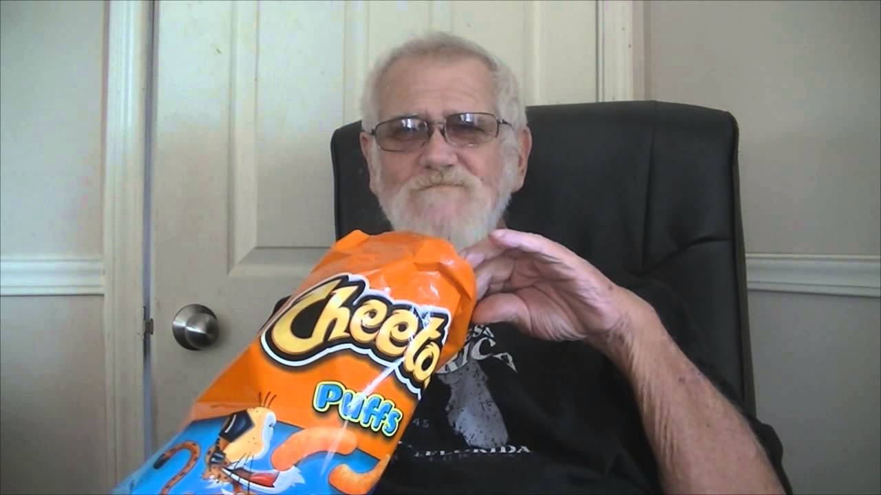 GRANDPA EATS CHEESE PUFFS