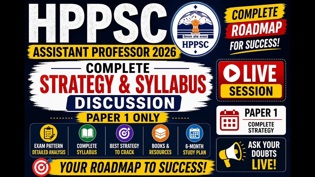 HPPSC Assistant Professor 2026 | Complete Strategy & Syllabus Discussion | Paper 1 Roadmap
