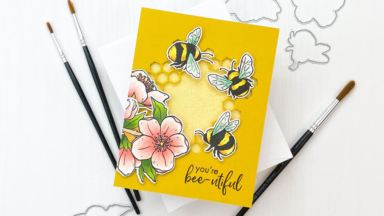 Interactive Bee Card with the January 2021 My Monthly Hero Kit