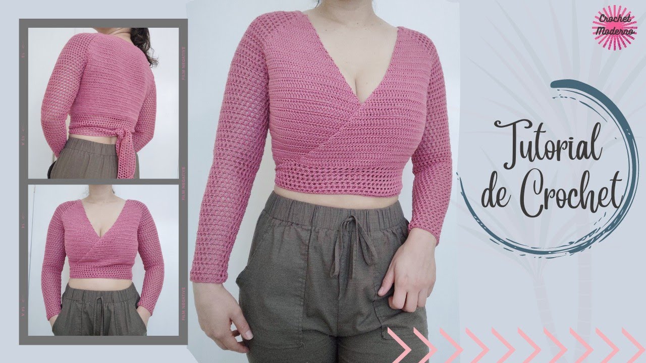 ✨Blusa Manga Larga 🔥Tutorial fácil a crochet 🧶