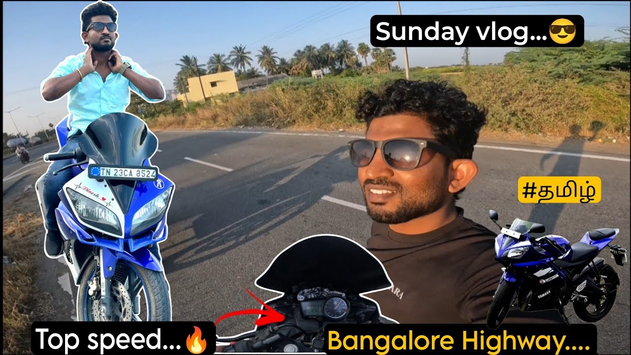 Sunday Vlog in Bangalore Highway 😎| Top speed of our R15🔥‎@mackdineshvlogs6266 