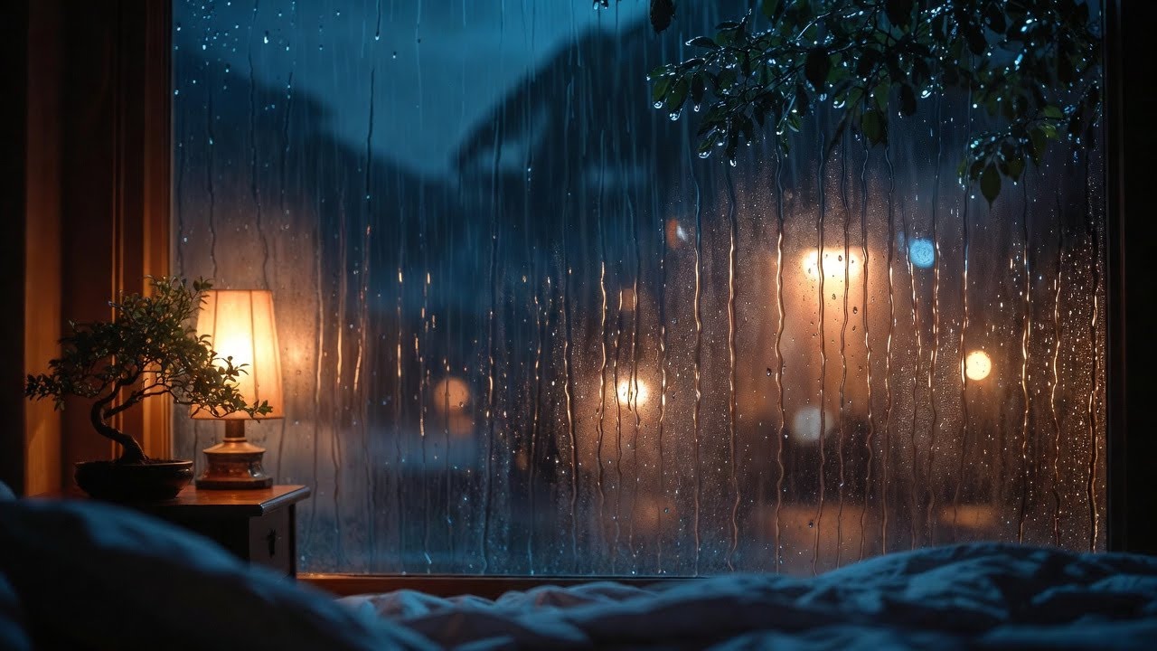 You're Sleeping During a Rainy Night 🌧 Cozy Bedroom Rain Sounds (LIVE)
