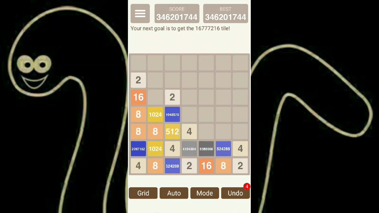 2048 7x7 grid: 16777216 tile, over 375 million score!