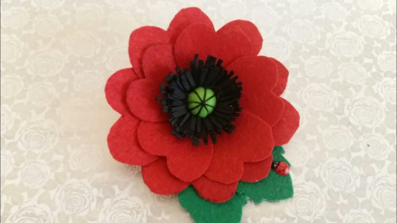 DIY  Мак из фетра своими руками легко и быстро