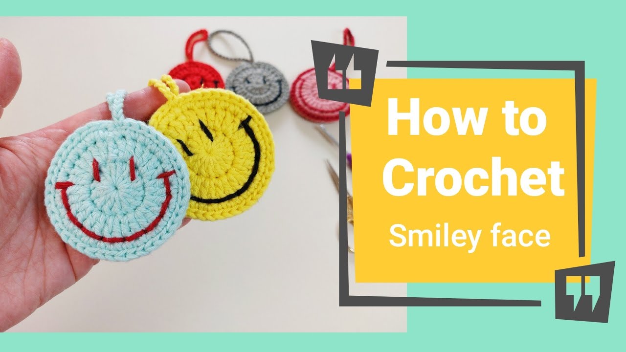 Crochet emoji Smiley face keychain tutorial | Easy Crochet bag charm
