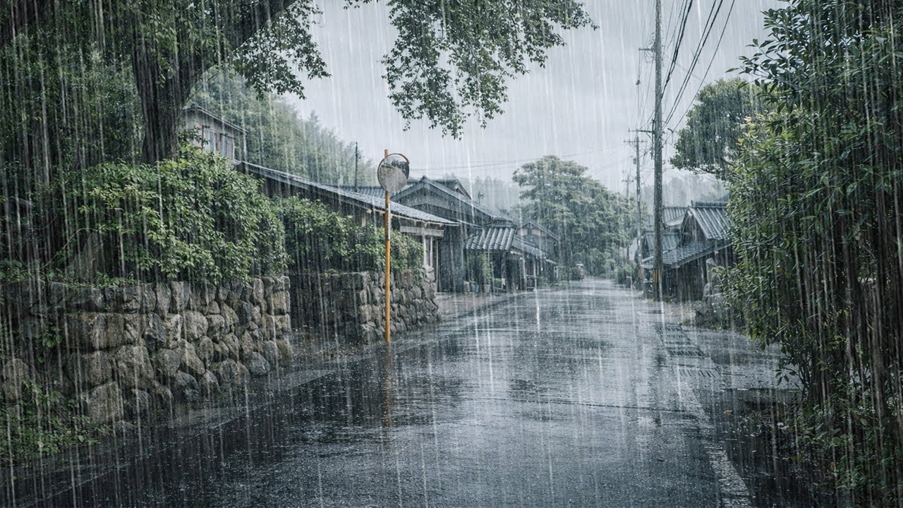 주택가에 내리는 부드러운 빗소리 | 수면 유도, 깊은 숙면, 마음 안정