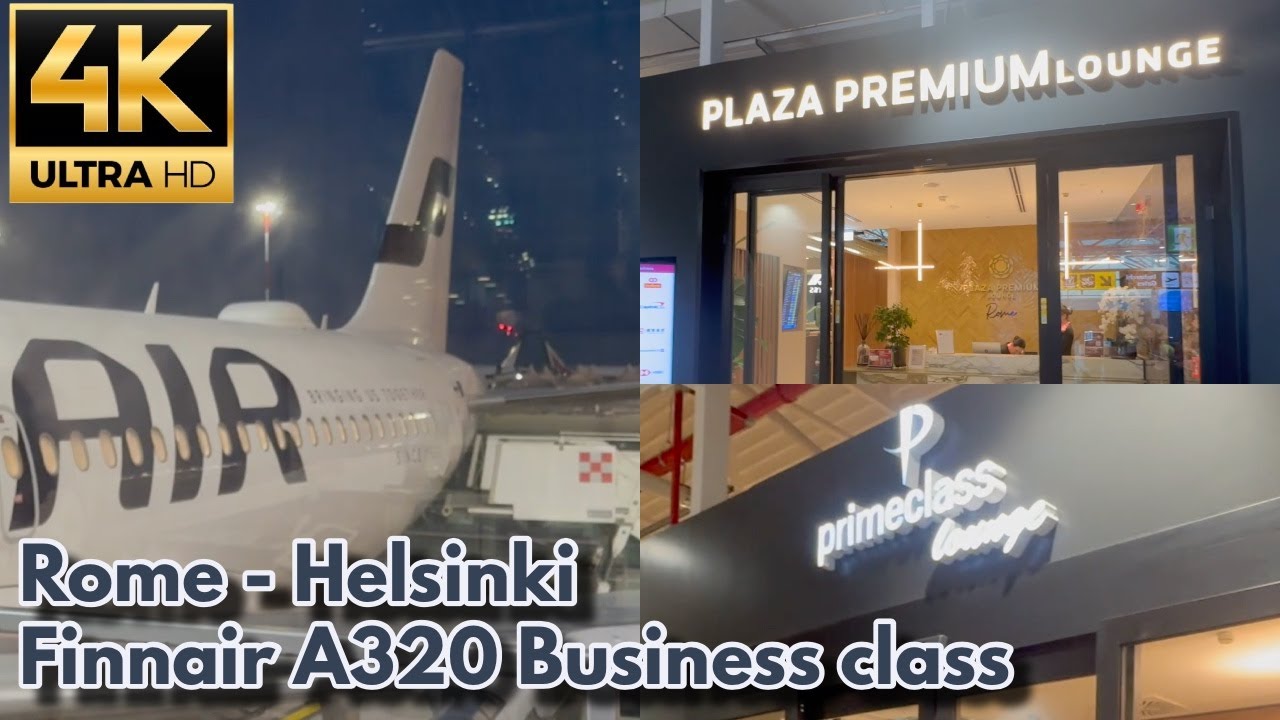 4K Finnair A320 Business Class Rome - Helsinki | Rome airport lounge | Plaza Premium, Priority Pass