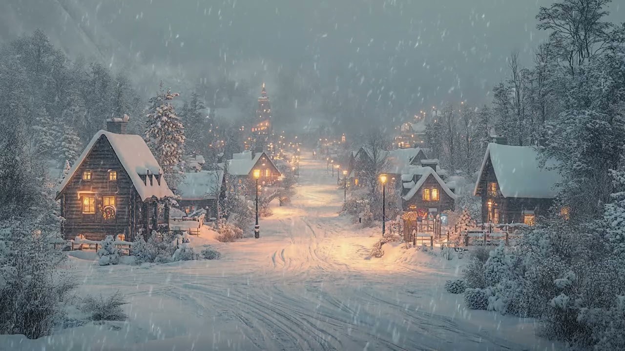 A Long Winter Morning with Snow Moving Gently Across the Land