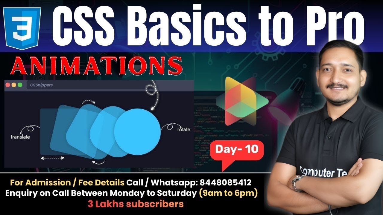 #10 CSS Animations Explained with Examples | CSS Beginner Tutorial | Computer Tech Academy