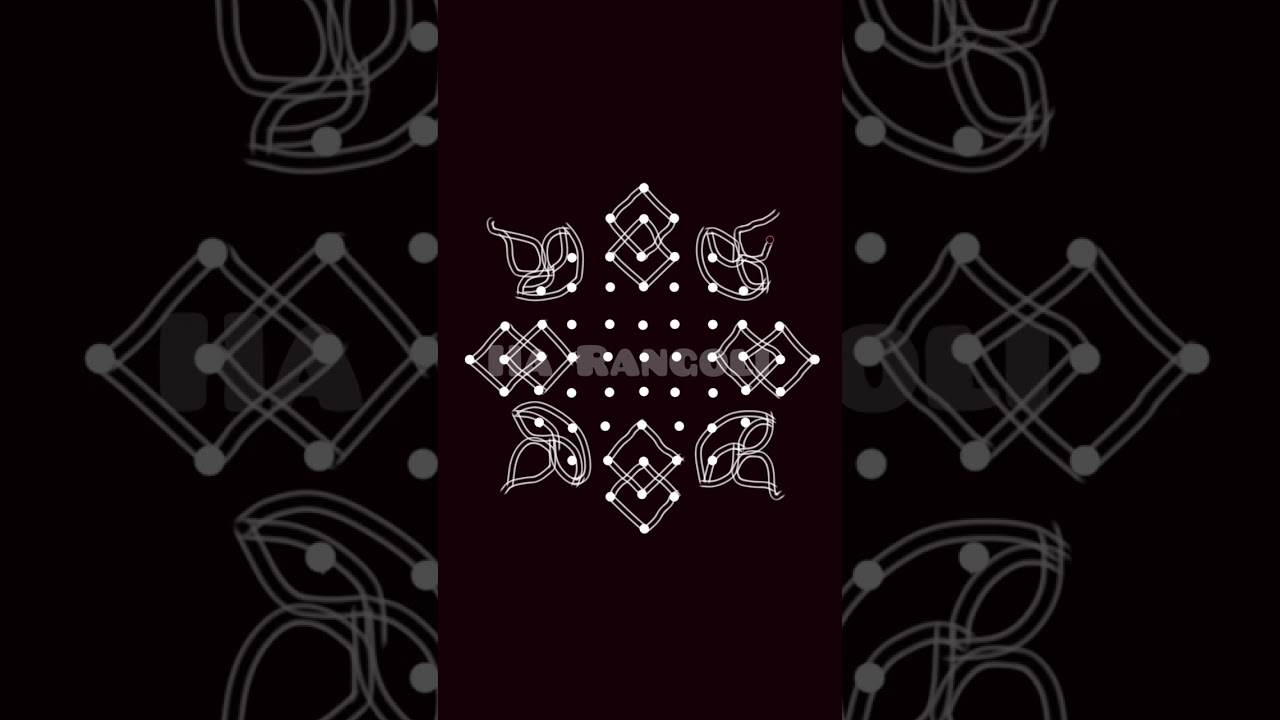 Simple 11*1 dots double lined rangoli designs for home decorations and republic celebration #rangoli