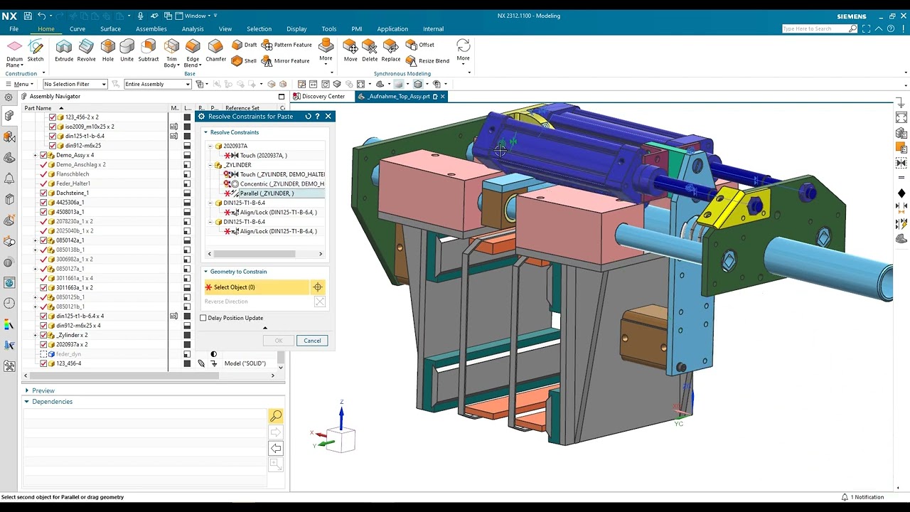 NX 2312 What's New in Assemblies - Constraint Resolution on Copy and Paste