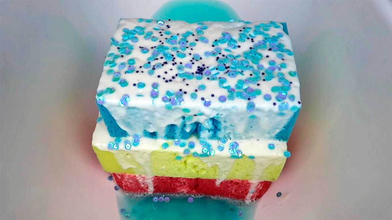 Cif Cake | ASMR Sponge Squeezing | Fizzy Suds😍
