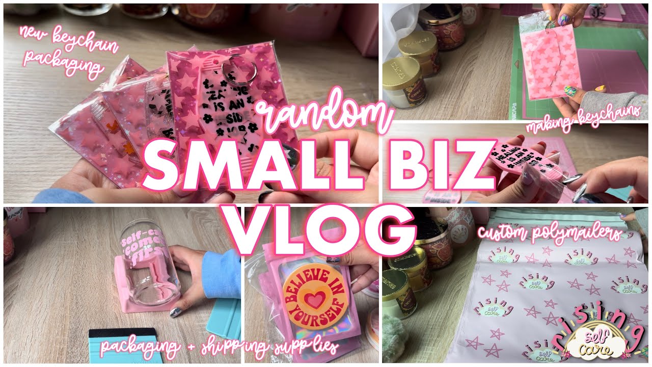 Small Biz Vlog | making keychains + backings, packaging + shipping supplies, new custom polymailers