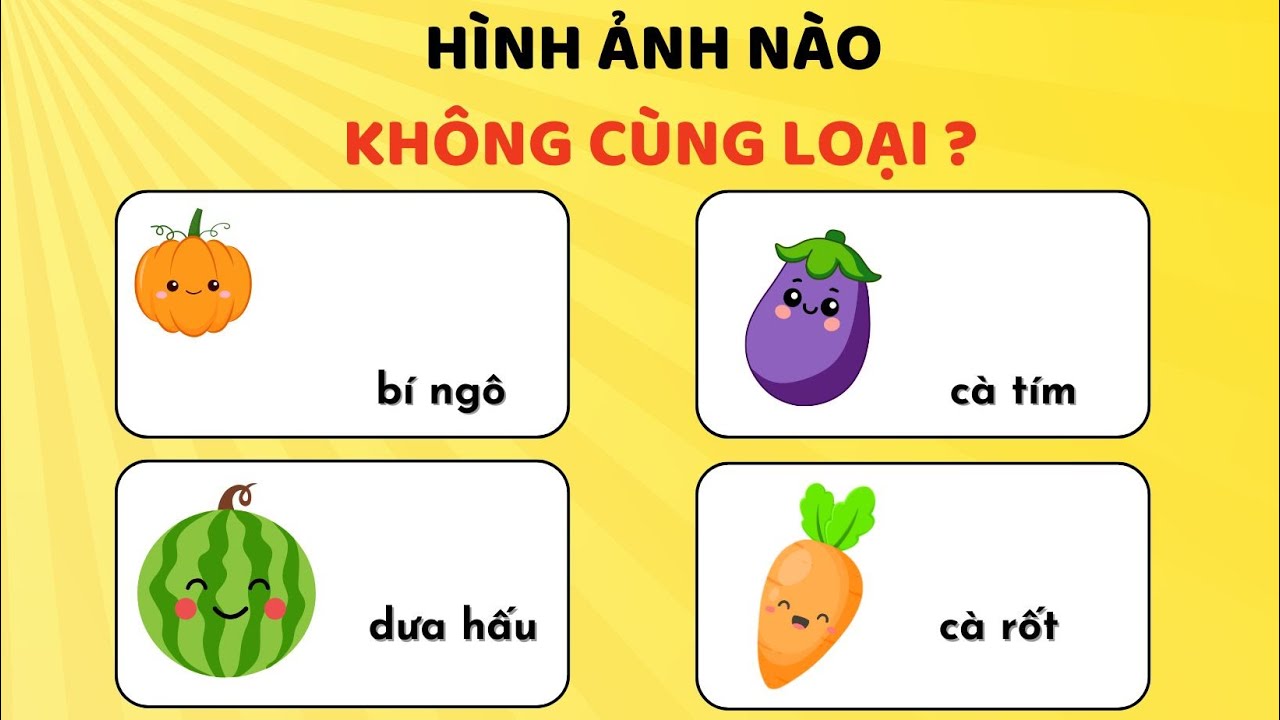 Bài Tập Tư Duy Phân loại | Tìm hình ảnh khác loại Phát triển IQ cho trẻ
