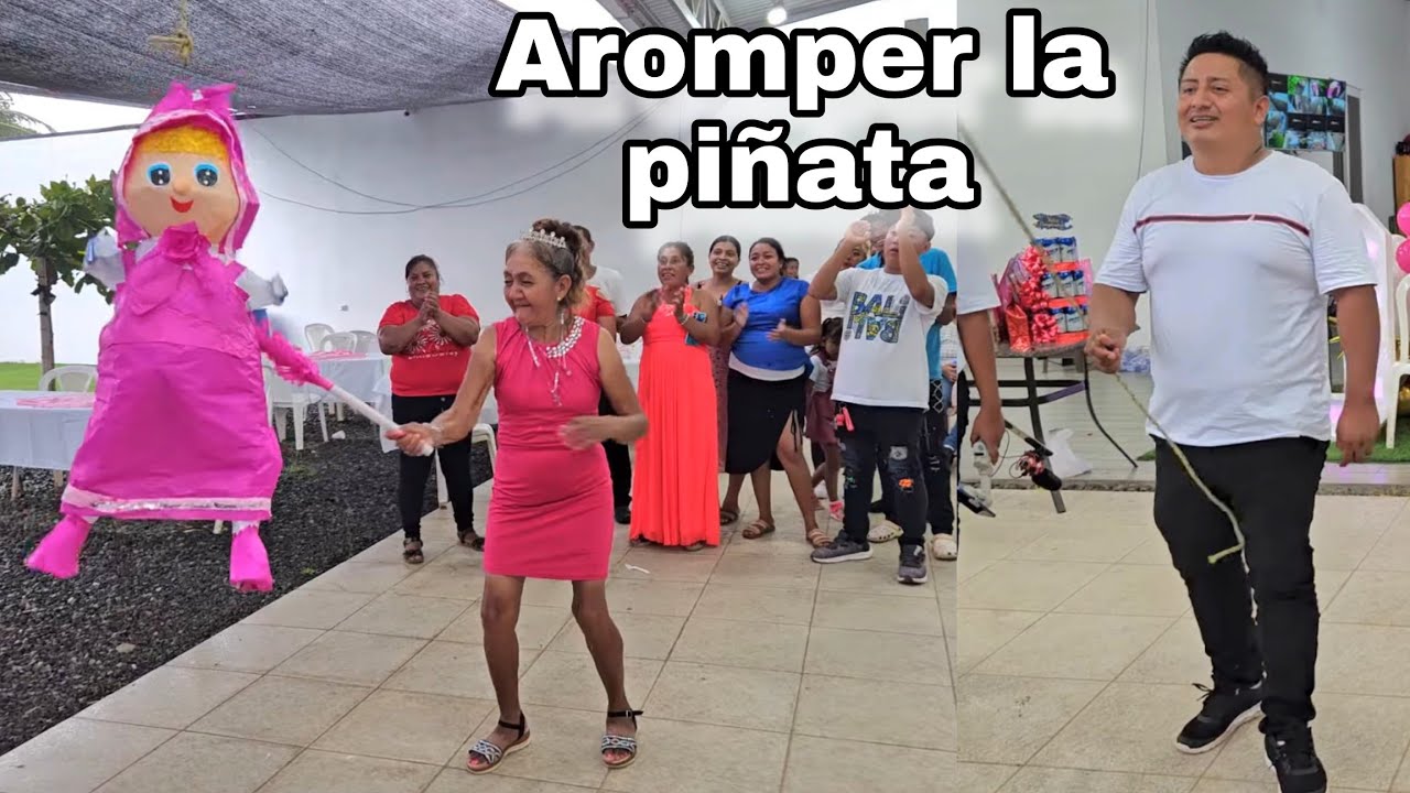 ESPERANZA con mucha felicidad Revienta la Piñata aunque los Hijos la dejarón abandonada 😭