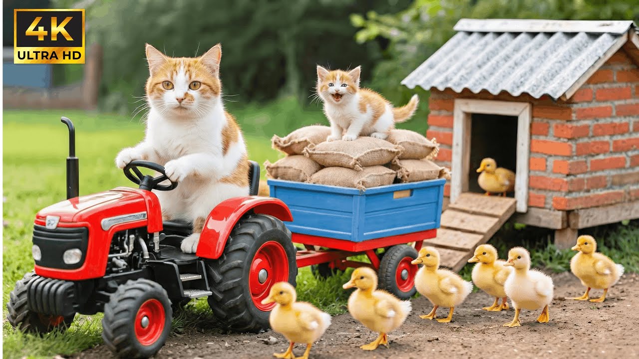 A Tiny Kitten Helped Mama Cat Build a Safe Home for Ducklings 🐾🐱🐤🏡 | Healing Story
