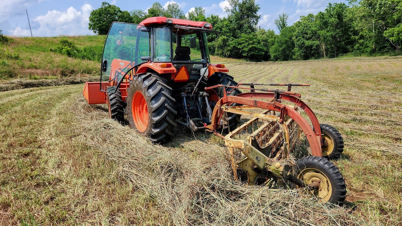 Raking & Square Baling Orchardgrass Hay