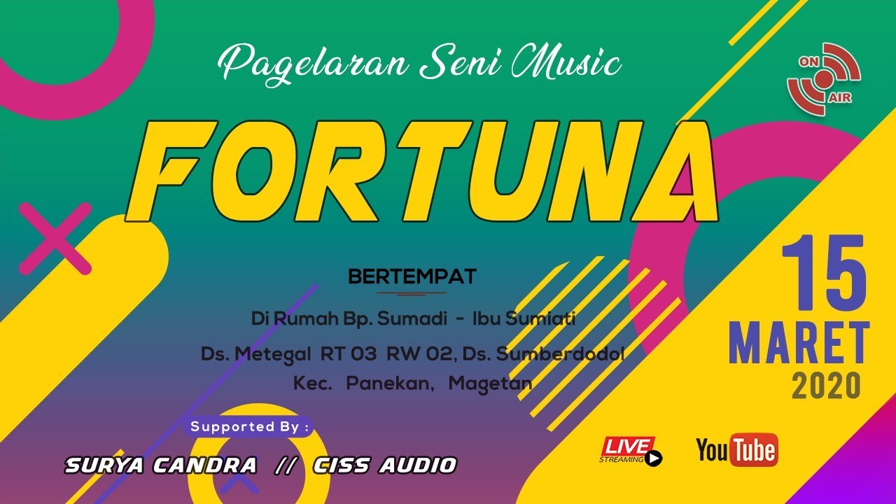 Live Streaming Fortuna Electone -  Pernikahan Arifin & Ovi // Pur & Yulis  - Metegal Sumberdodol