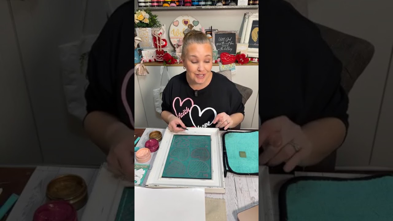 Let's create a cute Valentine's Chalkboard and also use a heat transfer!