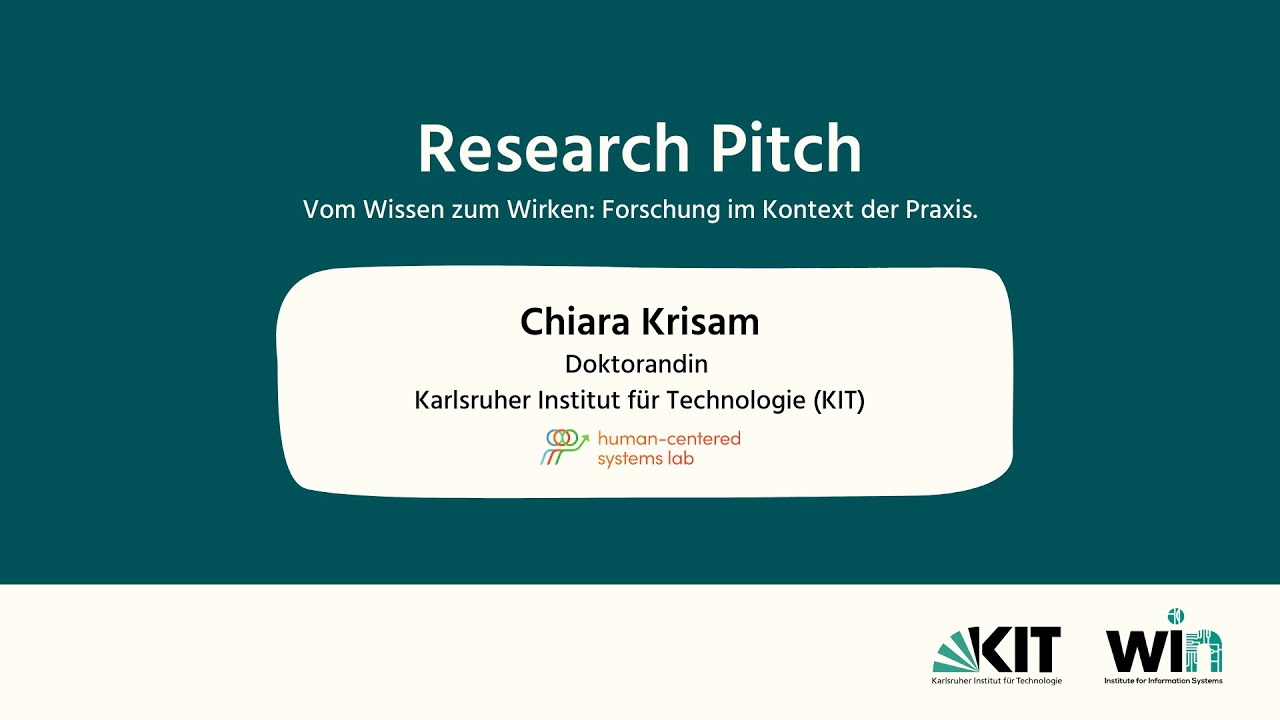 Research Pitch mit Chiara Krisam (Human-Centered Systems Lab, KIT)