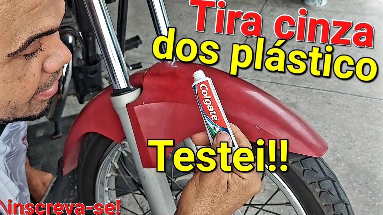 Creme dental tira acinzentado de carenagem da moto? Fiz o teste