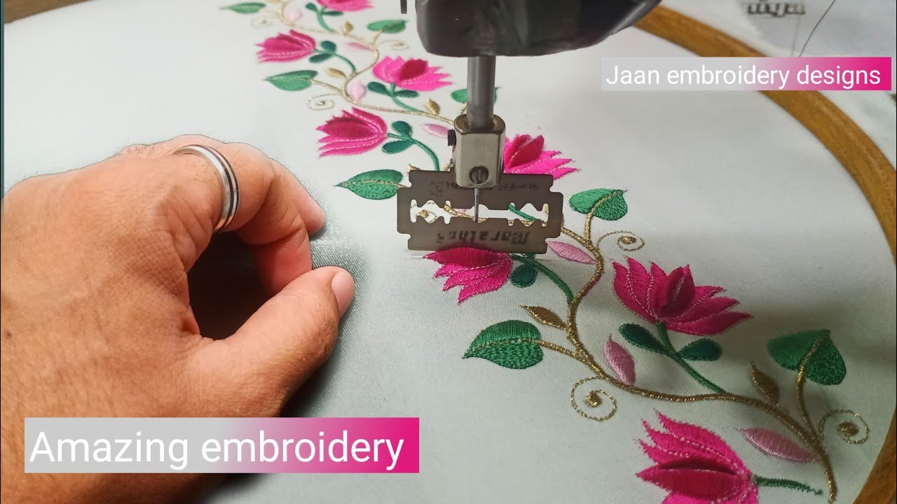 Machine embroidery design 🌷 Lotus embroidery design 🧵Lotus border design
