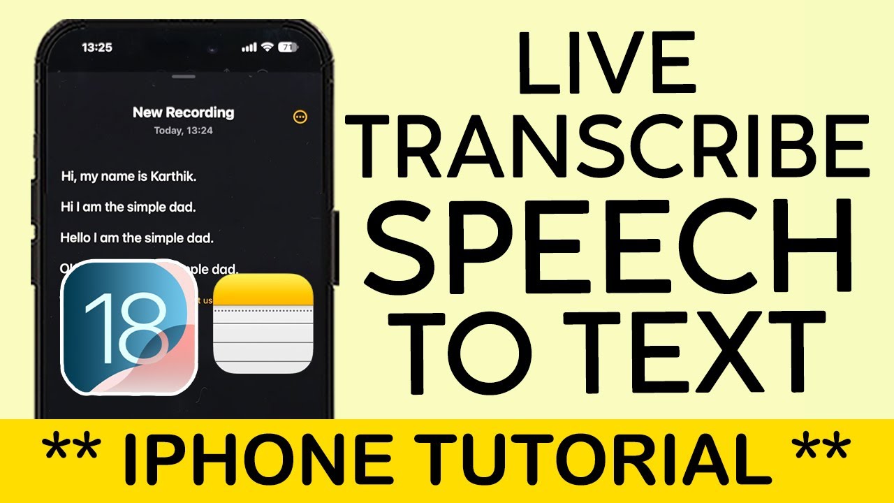 How to Live Transcribe Speech to Text on Notes App iOS 18 2024