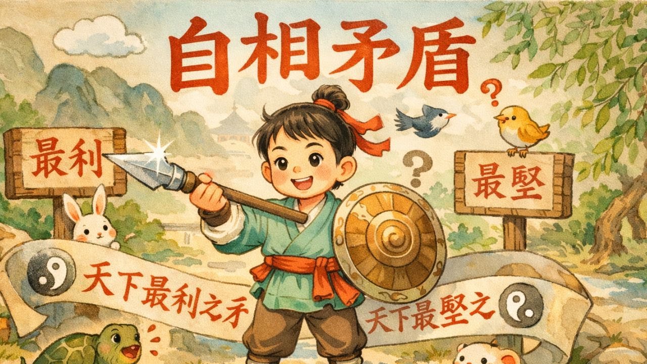 【成語故事小書房 16】｜《自相矛盾》給孩子聽的成語故事 × 生活智慧 × 小小反思｜親子書房練習曲