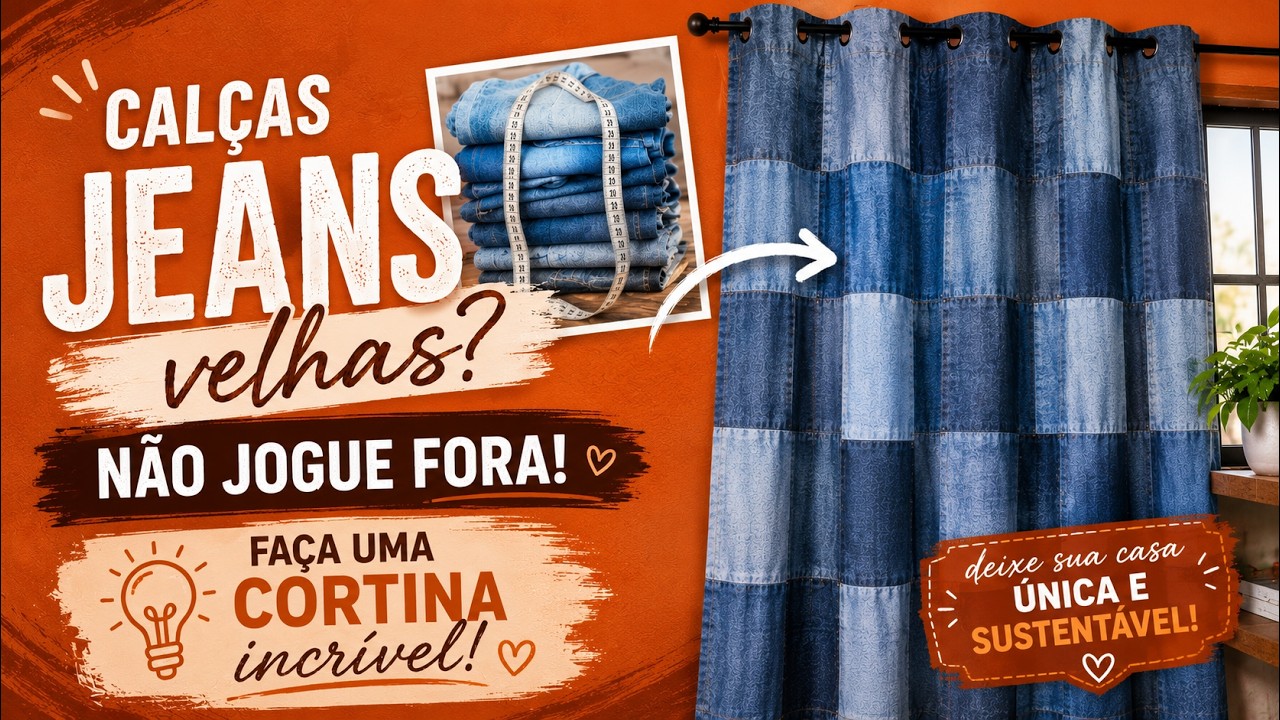 COMO FAZER CORTINA com CALÇAS JEANS, e ganhar um dinheiro EXTRA💰💰💰vendendo.