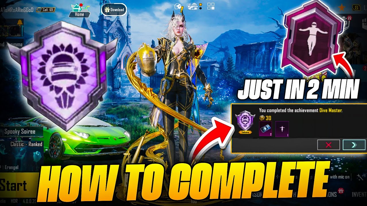 GET FREE DIVE MASTER TITLE / HOW TO COMPLETE DIVE MASTER ACHIEVEMENT IN BGMI