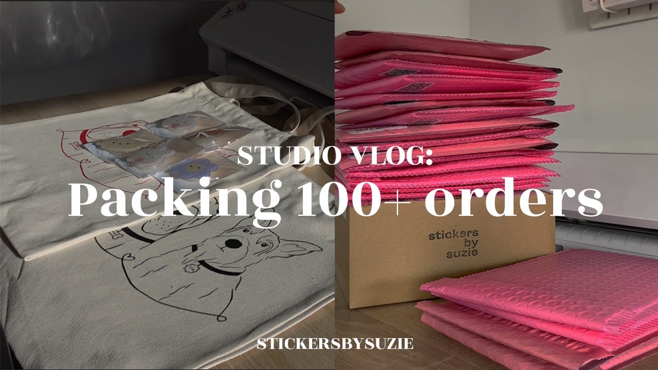 Studio Vlog: Packing over 100+ Orders and Get to Know Me