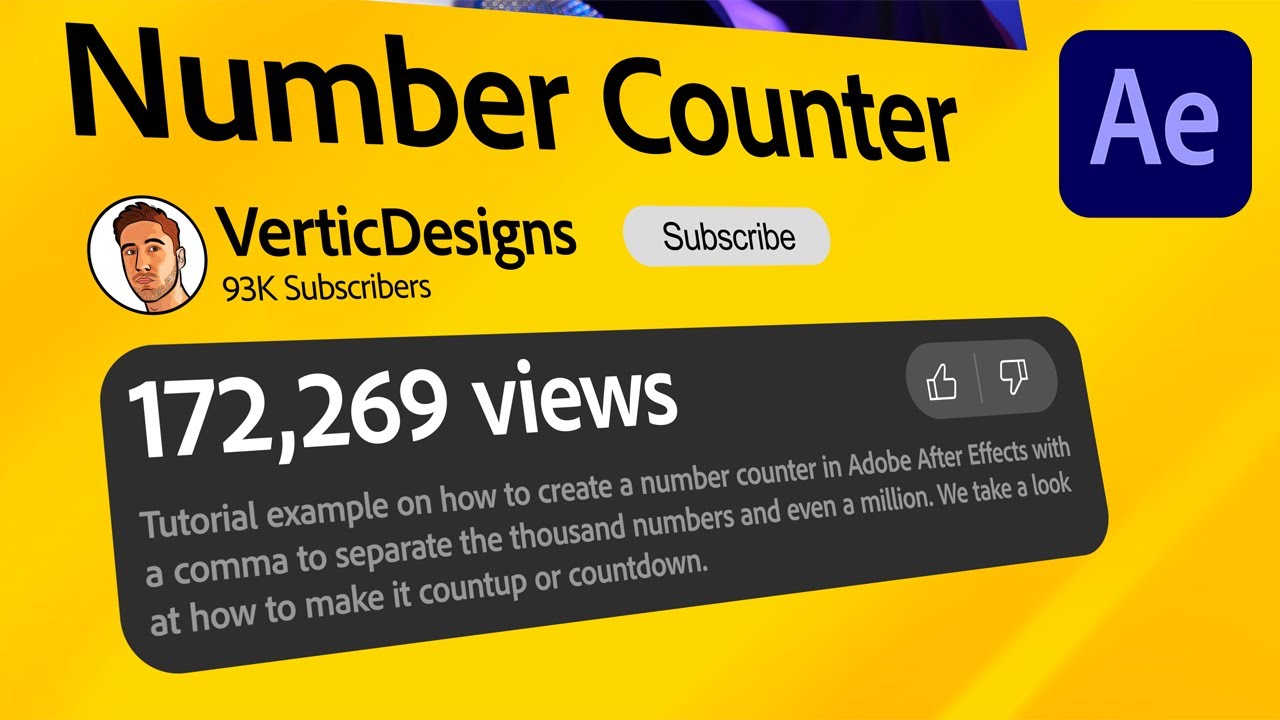 After Effects ▸ Просмотр счётчика чисел с анимацией запятых | Учебное пособие
